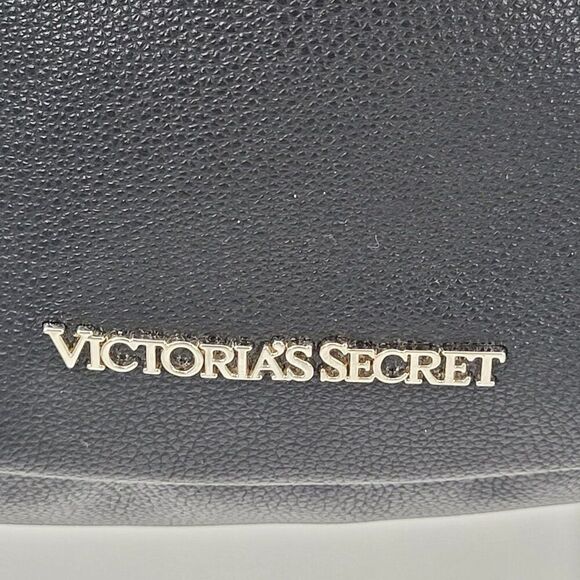 Victorias Secret Black Fringe Faux Leather Backpack Shoulder Bag Boho Biker - Picture 3 of 11